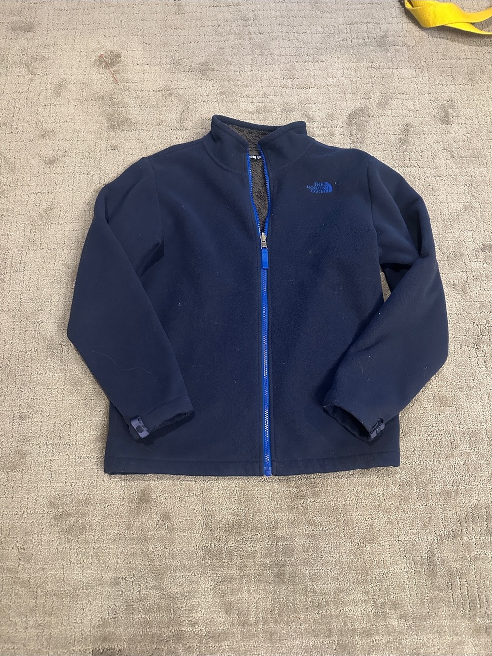 The North Face Kids Navy Fleece Jacket with Bright Blue Zipper